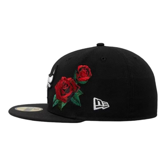 New Era Chicago Bulls Core Rose 59FIFTY Fitted Hat Cap Black - Picture 4 of 7